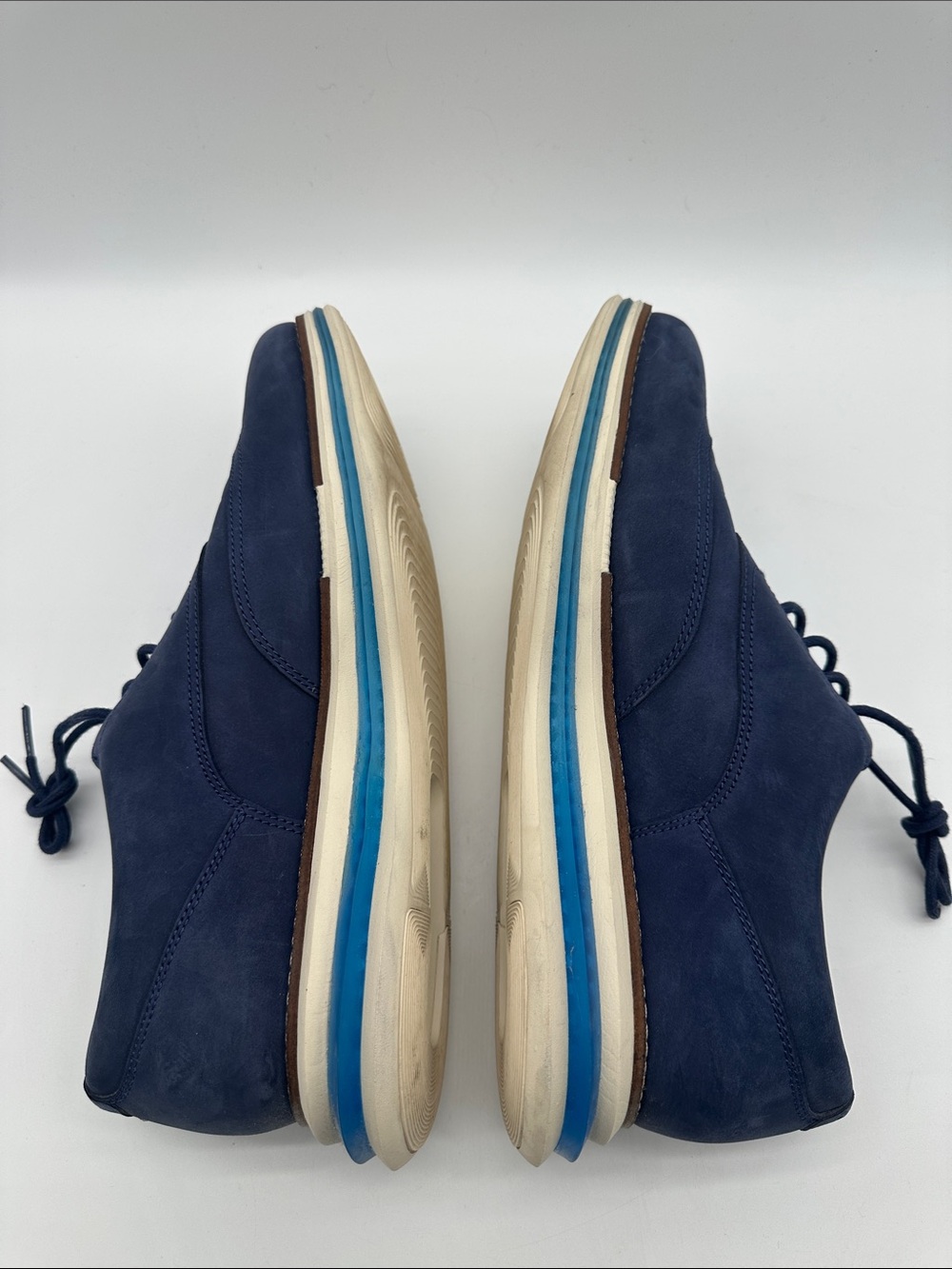 Cole Haan Original Grand Navy Nubuck Wingtip Oxfords with Blue Sole Accents - Picture 5 of 9